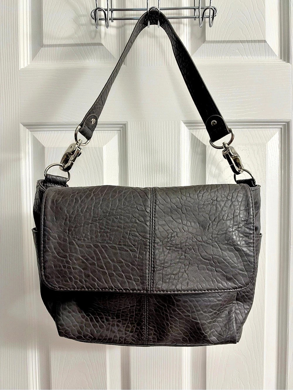 Jewell By Thirty-One Gray Croc Embossed Shoulder Bag Statement Modern